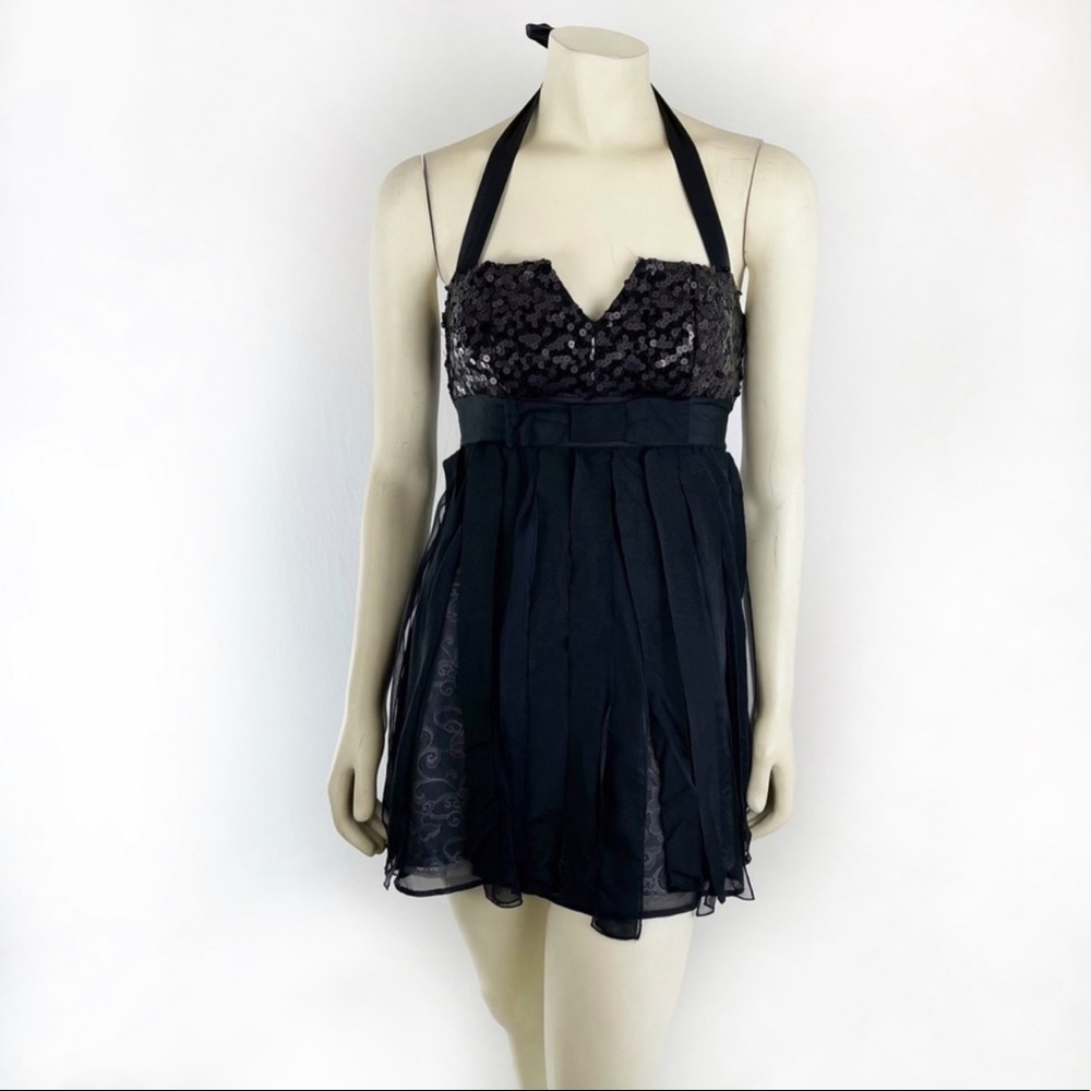 Bebe black sequins mini dress size XS